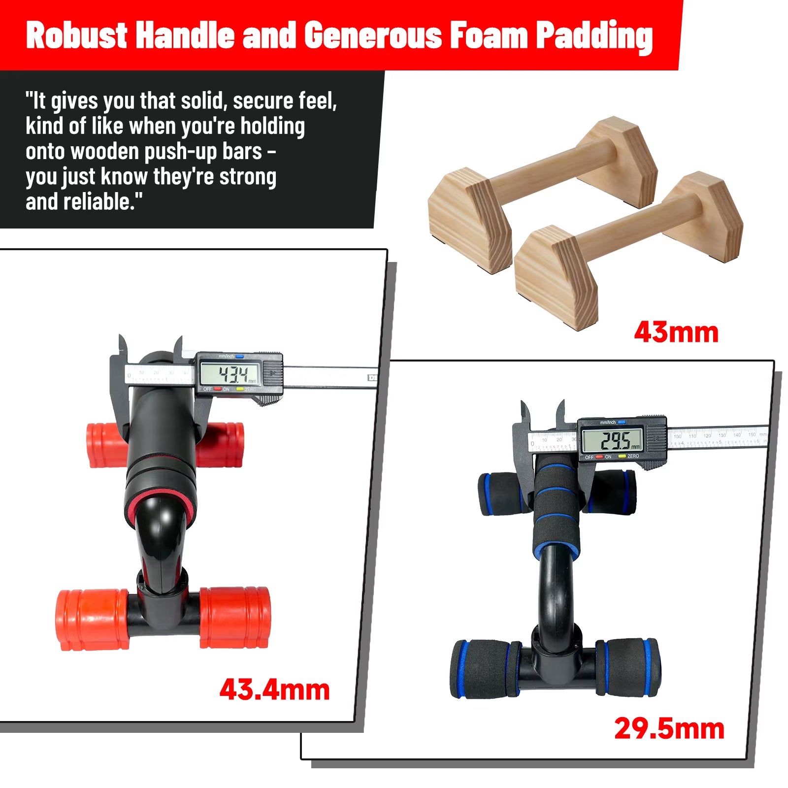 AVIVOR Push up Bars - Robust Handle Generous Foam Anti-Slip Footpads Workout Stands for Strength Training, Push up Stands