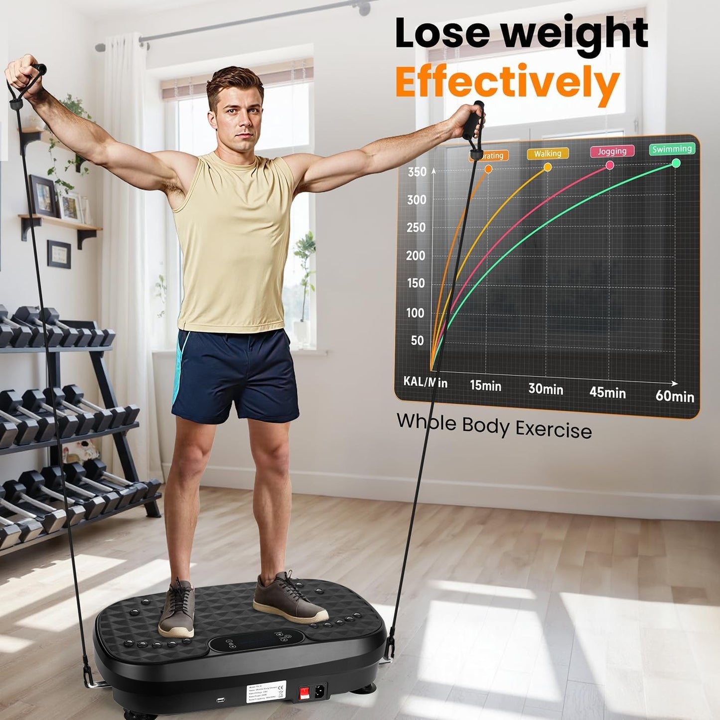 120 Levels Vibration Plate Quiet Compact Vibration Plate Exercise Machine Home