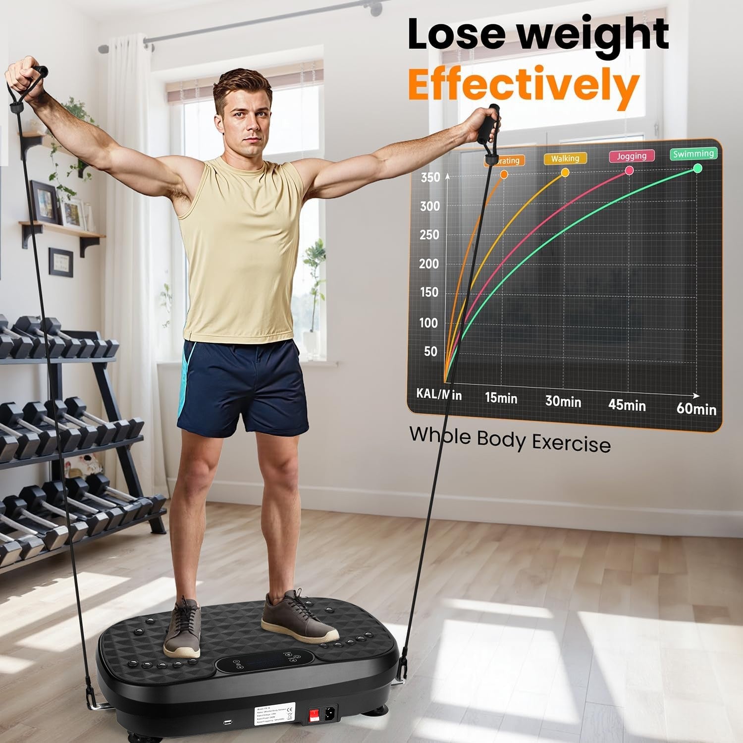 120 Levels Vibration Plate Quiet Compact Vibration Plate Exercise Machine Home