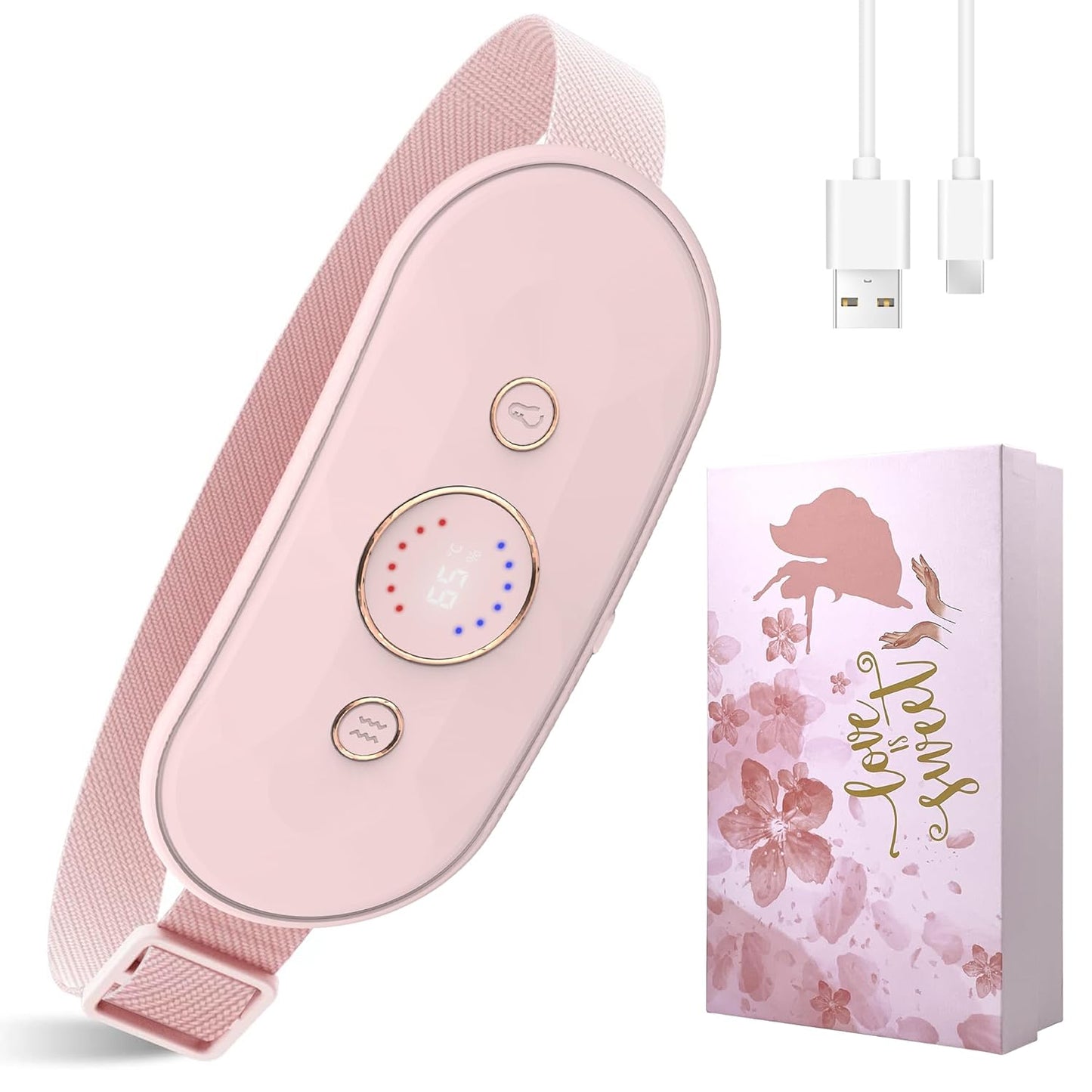 Period Pain Relief Belt | Menstrual Heating Pad | 2500mAh Rechargeable Cramp Reliever