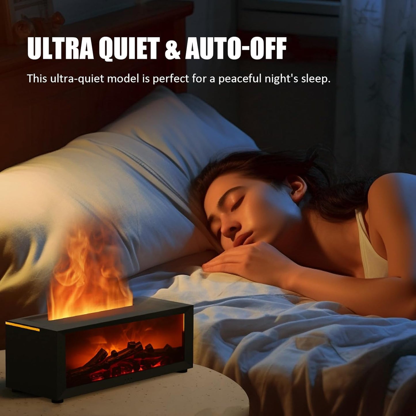 Fireplace Flame Aroma Diffuser – 7-Colour LED Mist Humidifier (150ml)