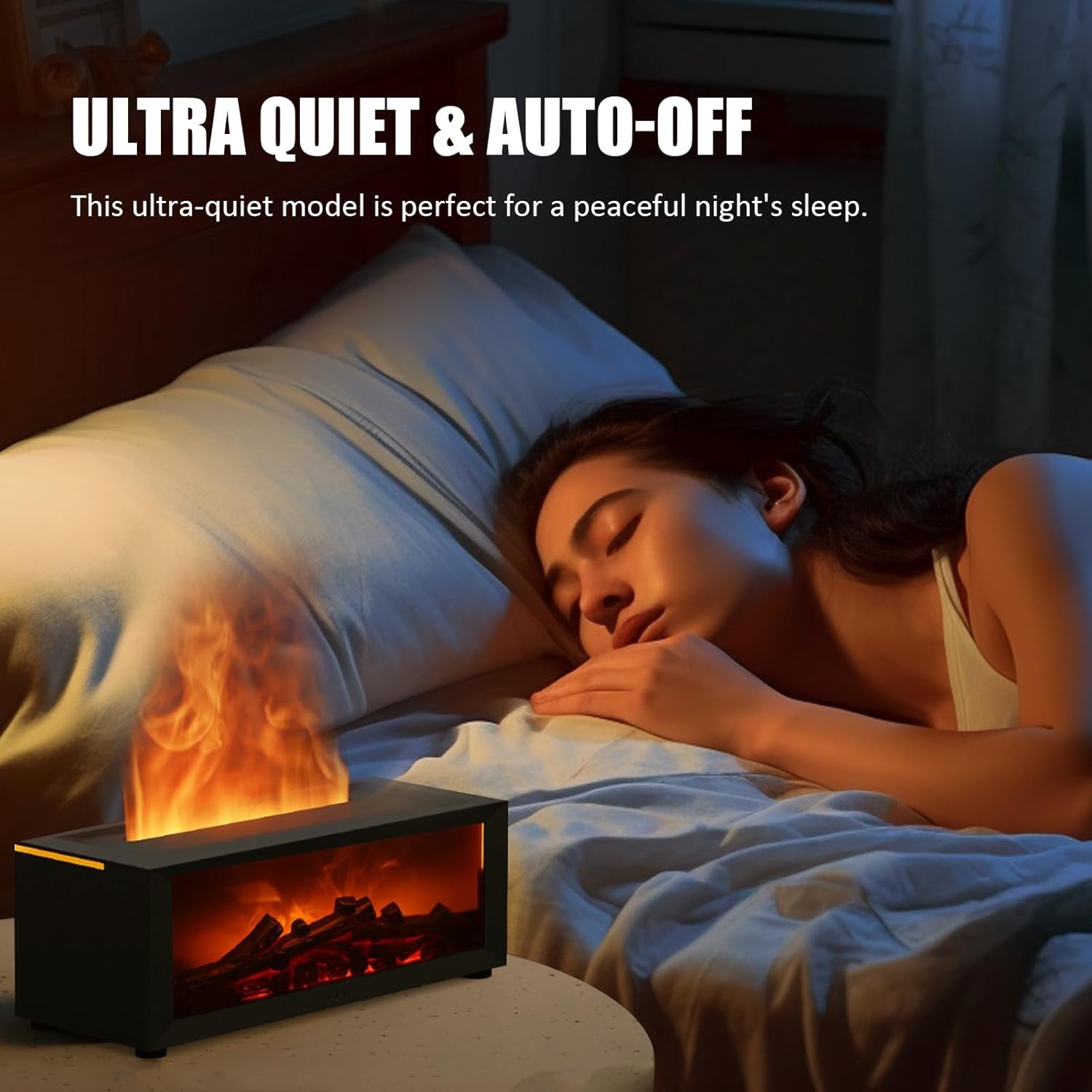 Fireplace Flame Aroma Diffuser – 7-Colour LED Mist Humidifier (150ml)