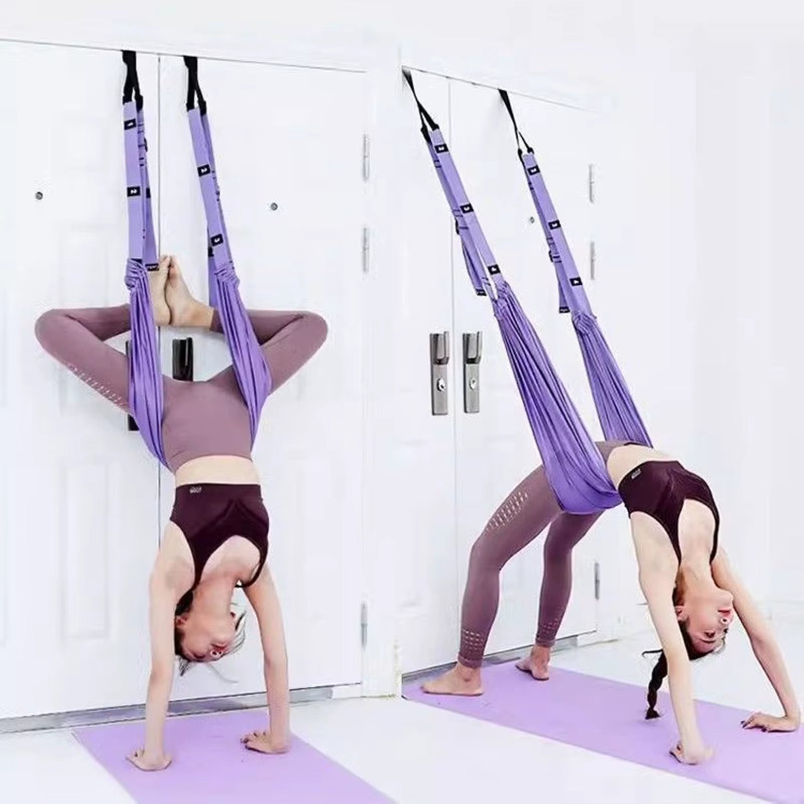 Aerial Yoga Strap for Stretching Home Use 2Nd Gen No Door Installation Hanging Yoga Belt Fitness Equipment for Splits Backbends