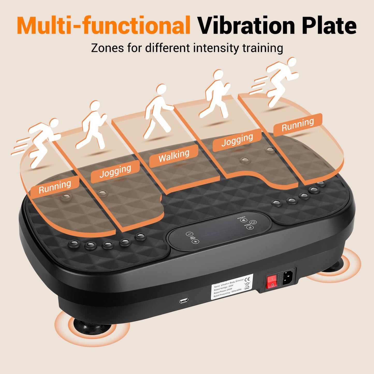 120 Levels Vibration Plate Quiet Compact Vibration Plate Exercise Machine Home