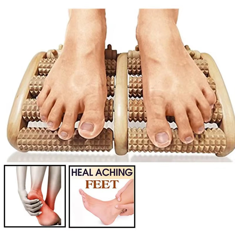 Massage Reflexology Natural Wooden Foot Roller Wood Care Relax Relief Massager Spa Gift anti Cellulite Foot Massager Care