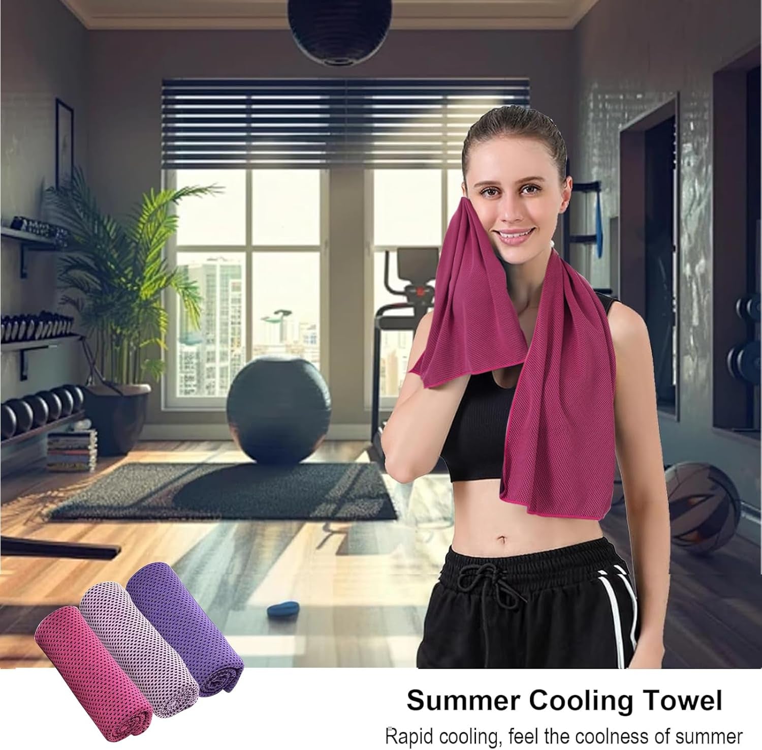 3-Pack Cooling Gym Towels – Soft Microfiber with Portable Silicone Storage Case