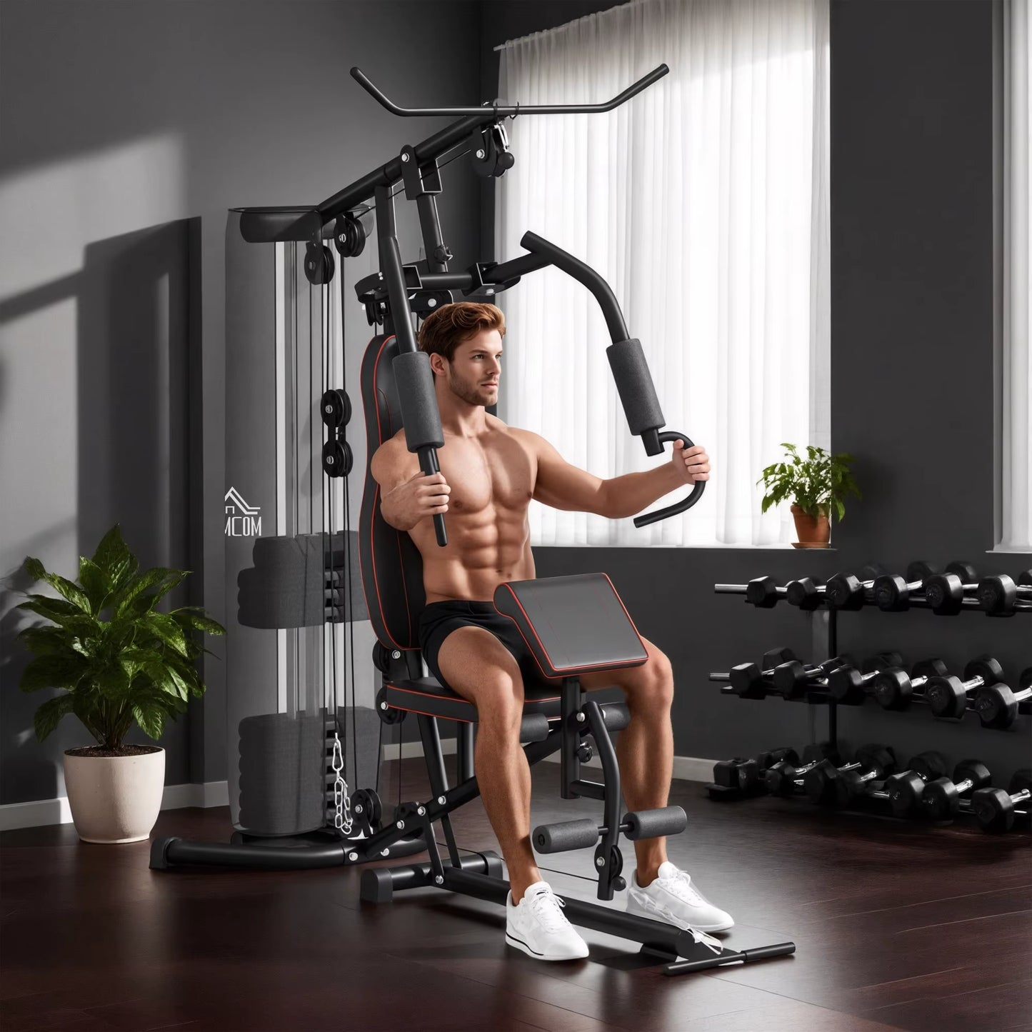 Multifunctional Home Gym Equipment Workout Station, Chest Station, Butterfly Press & Leg Developer