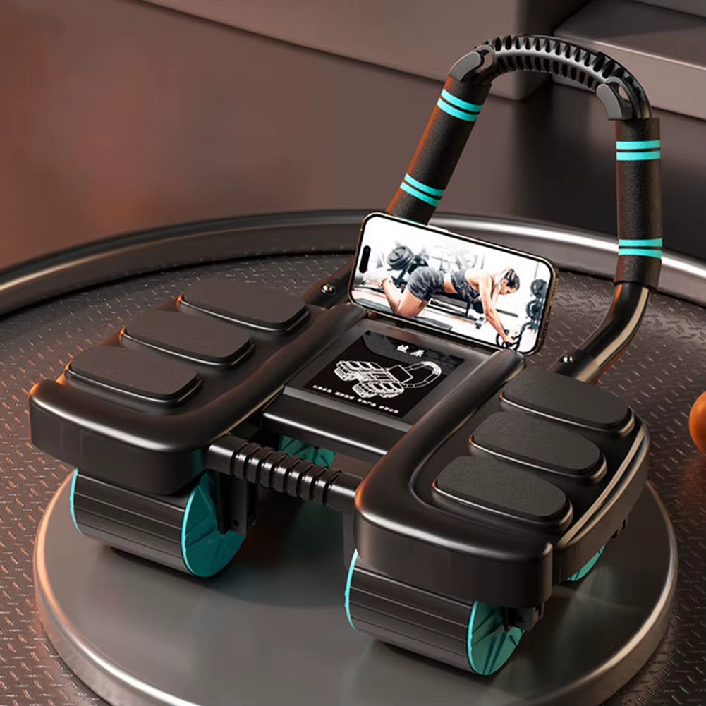 Automatic Rebound Abdominal Contraction Exercise Abdominal Exercise Wheel with 6 Elbow Support Automatic Rebound Muscle Training