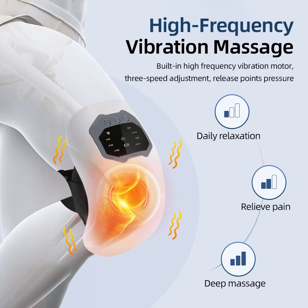 Smart Knee Massager with Heat & Vibration – Pain Relief & Joint Comfort Device