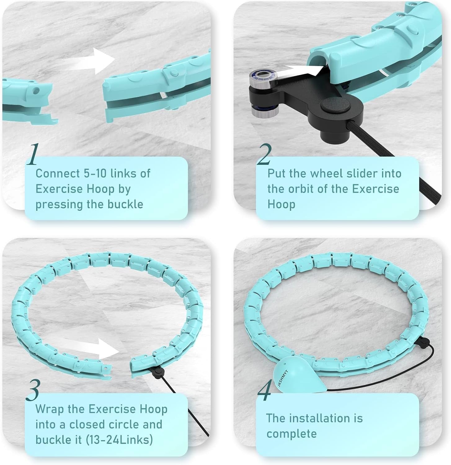 Weighted Infinity Hula Hoop for Fitness – Adjustable Smart Hoop for Home Workout & Weight Training