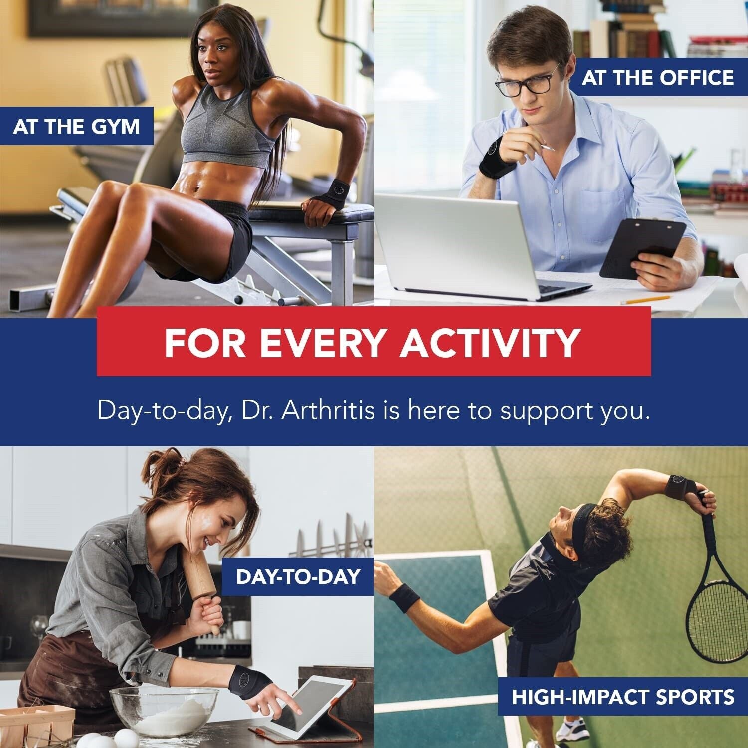 Adjustable Hand Wrist Support Wrap Brace Sports Arthritis Tendon Sprain Black UK