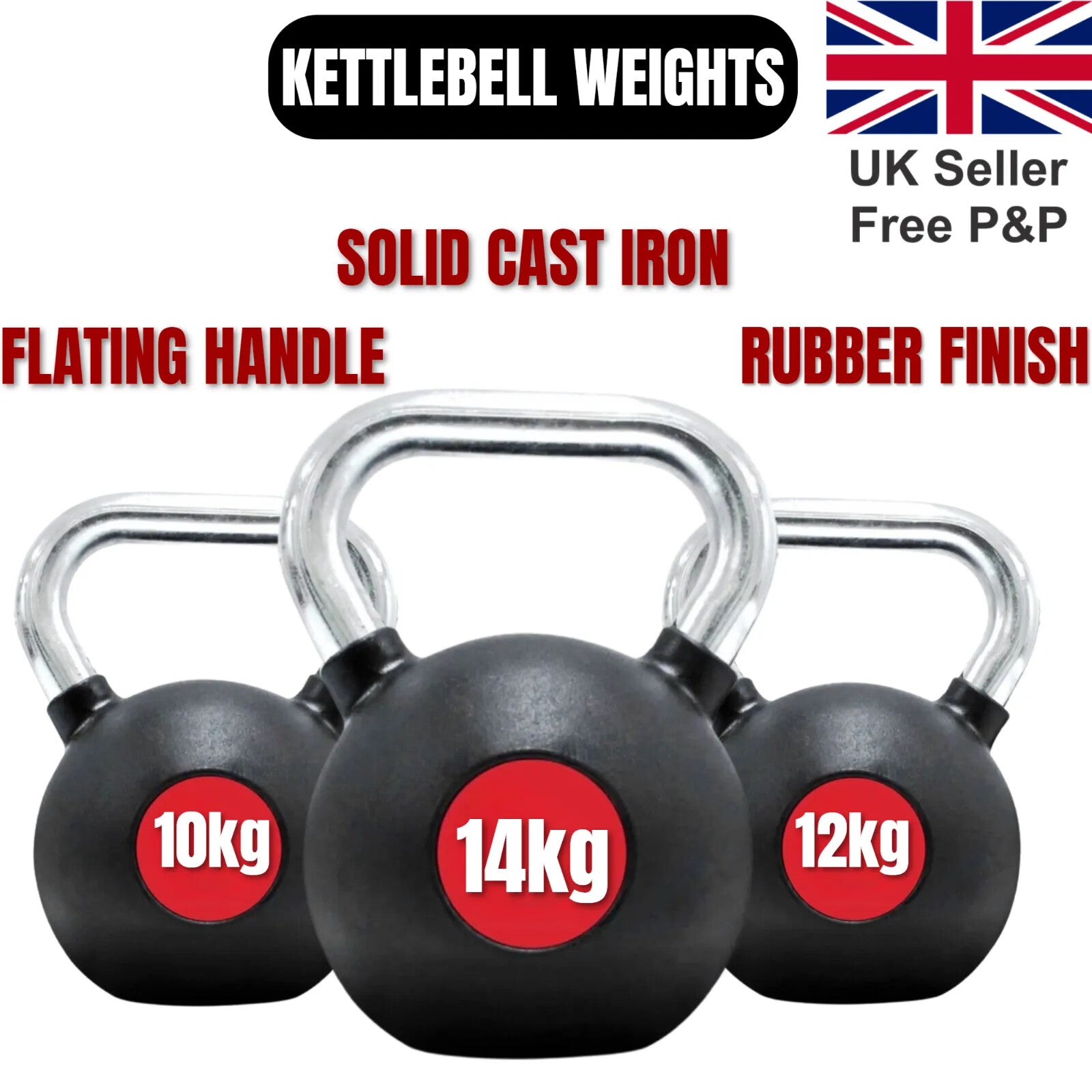Kettlebells Cast Iron Weight Set Home Gym Back Workout Exercise Training 4-14Kg