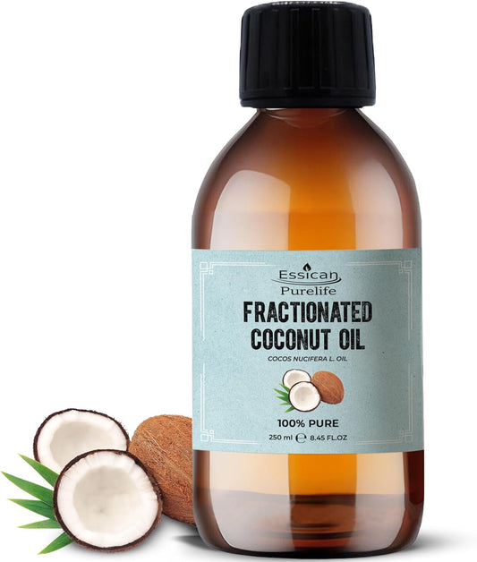 , Pure Coconut Oil Liquid, 250Ml MCT Fractionated Coconut Oil for Skin, Hair & Lip, Carrier Oils for Essential Oils Mixing & Massage, Supports Healthy Hair Growth & Hydrated Skin