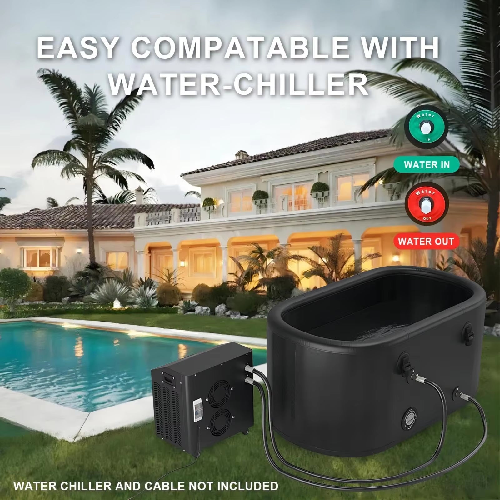 New Version 8Cm Thick Sport Recovery Inflatable Cold Ice Bath Tub Insulated Plunge Bath Barrel with Hand Pump for Home,Gyms Use