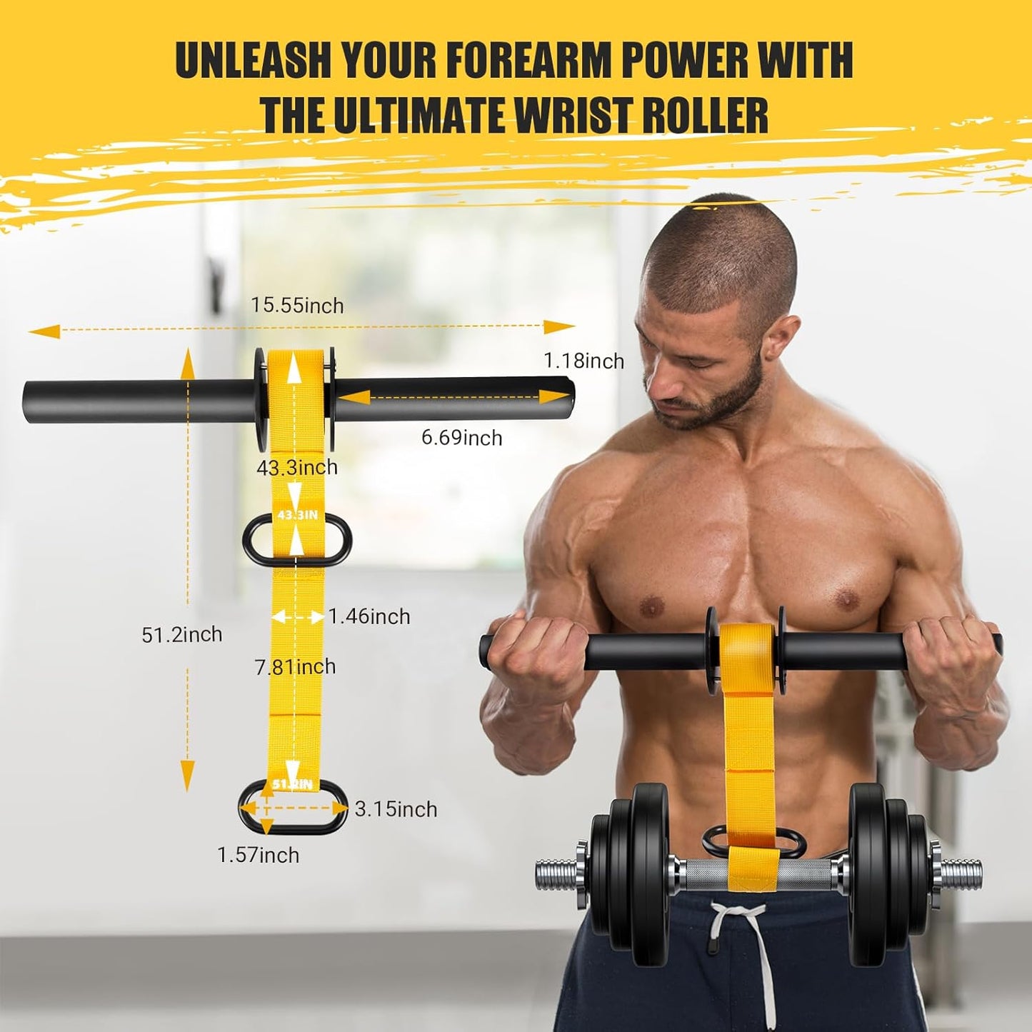 Forearm Trainer & Wrist Roller – Grip Strengthener for Home & Gym