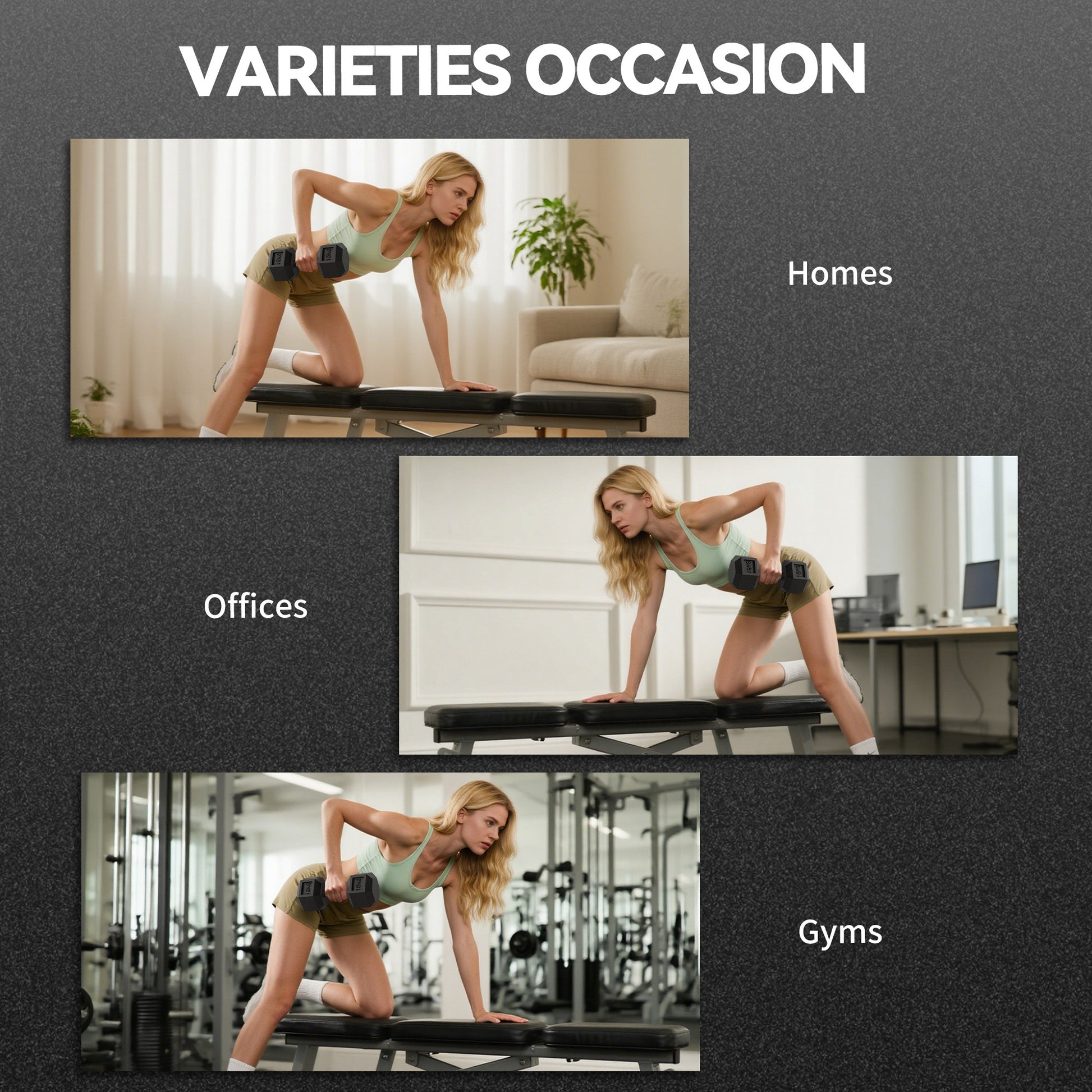 Single Rubber Hex Dumbbell Encased Ergo Weights Home Exercise Gym Fitness