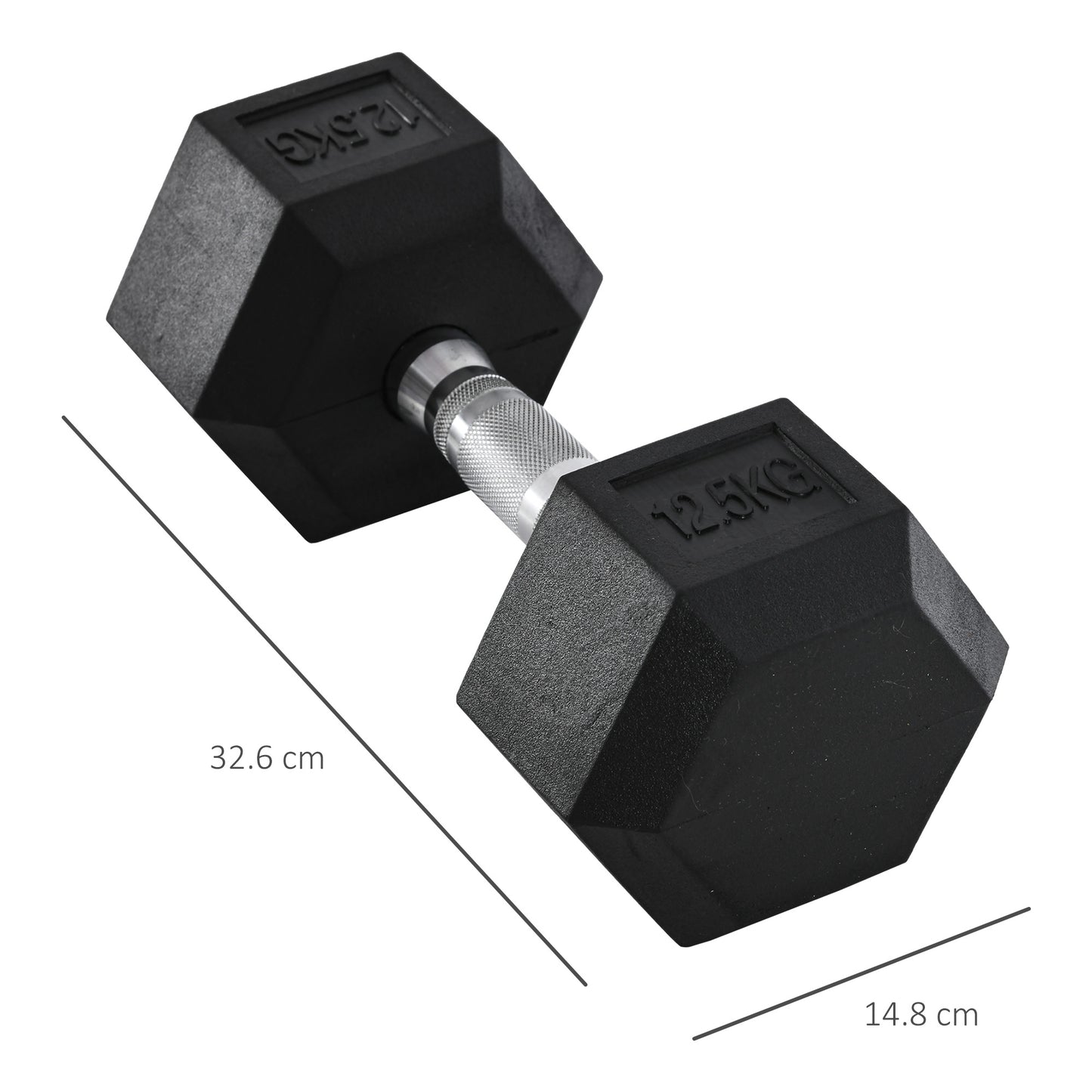Single Rubber Hex Dumbbell Encased Ergo Weights Home Exercise Gym Fitness