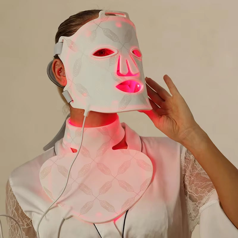Led Red Light Therapy Face Facial Mask Red Light Therapy 660Nm 850Nm Face Mask I Far Red Light Mask 1000Mm