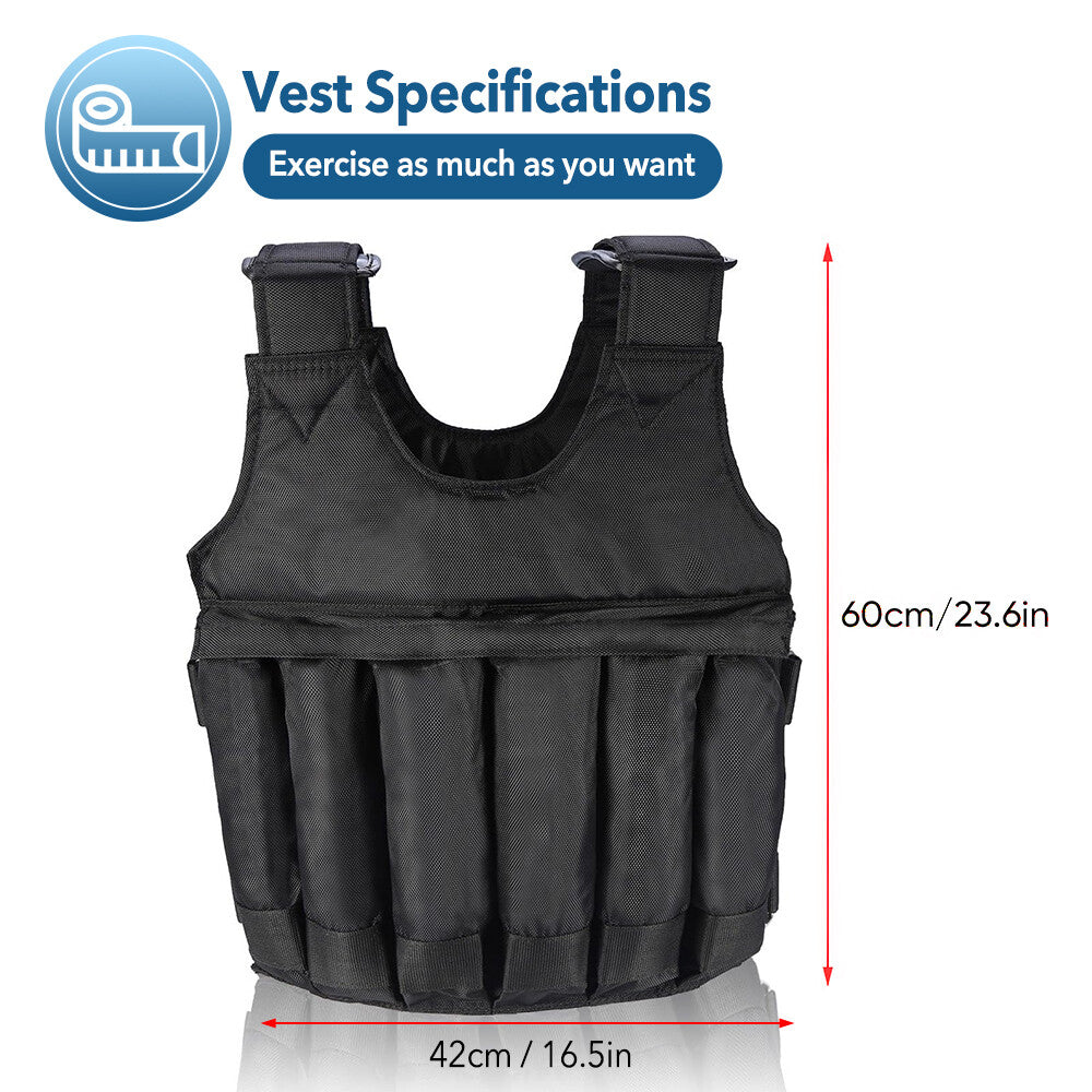 Weighted Training Vest 20KG/50KG – Adjustable Fitness Vest for Running, Gym & Strength Training