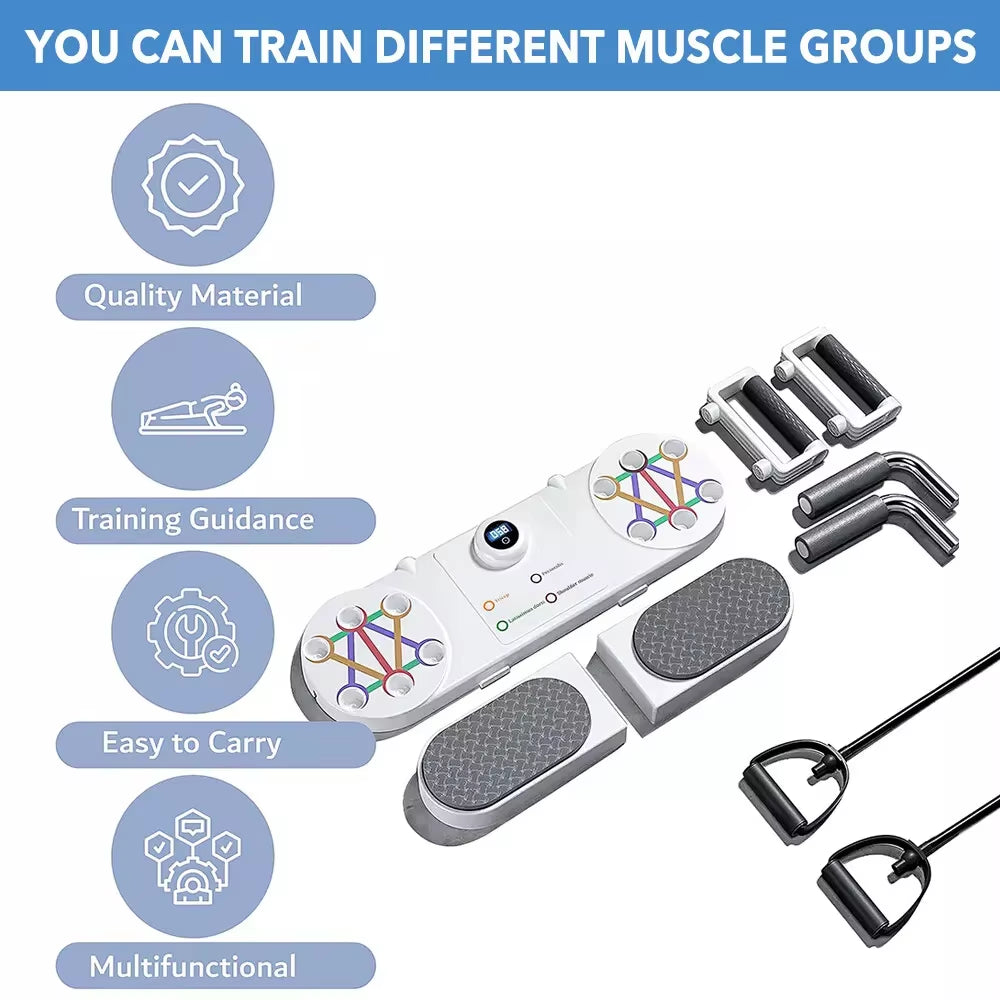 Portable Push Up Board – Multi-Function Color-Coded Workout System