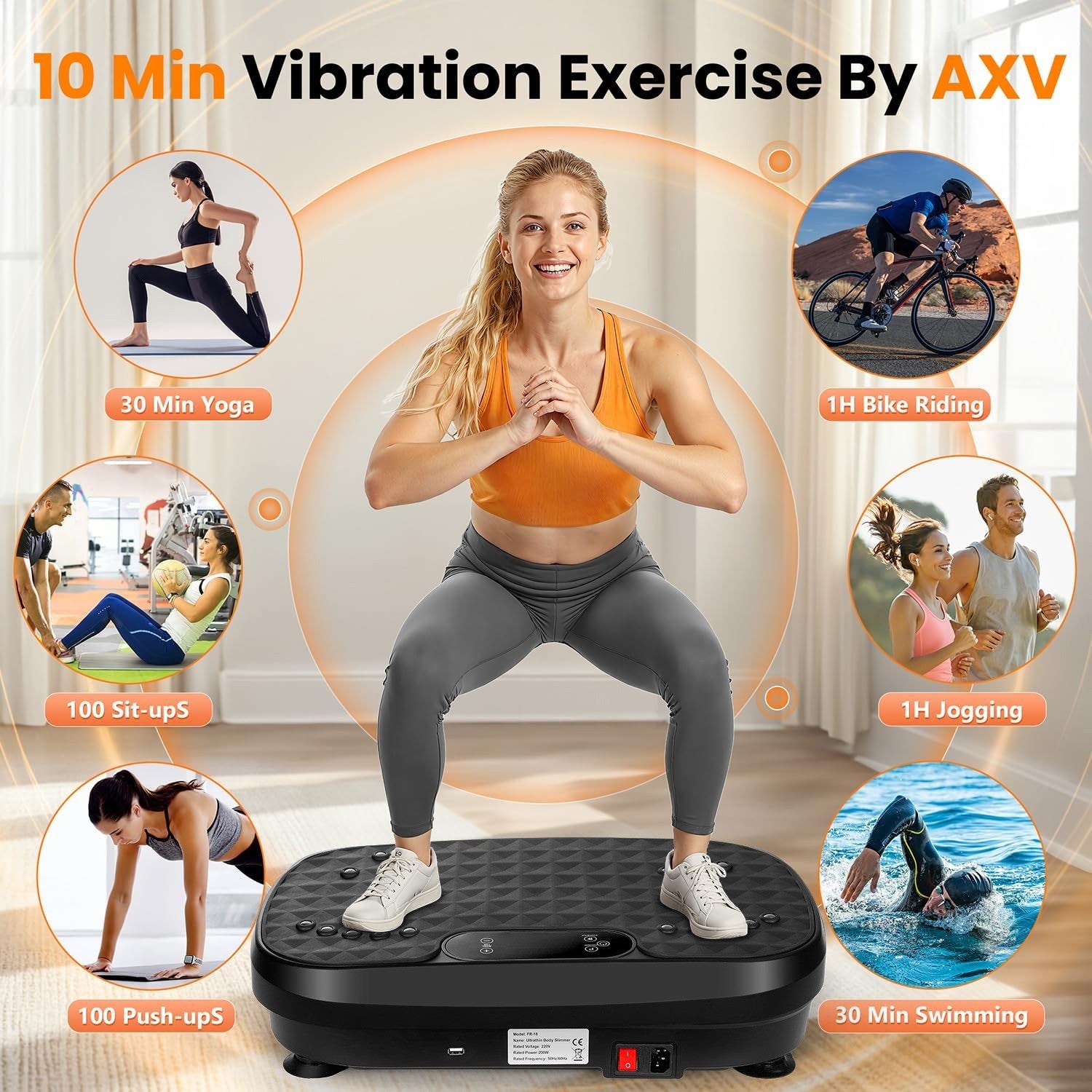120 Levels Vibration Plate Quiet Compact Vibration Plate Exercise Machine Home