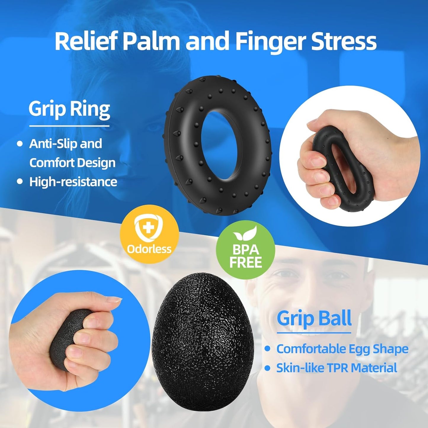 5-Piece Grip Strength Trainer Kit — Adjustable Hand & Forearm Workout Set