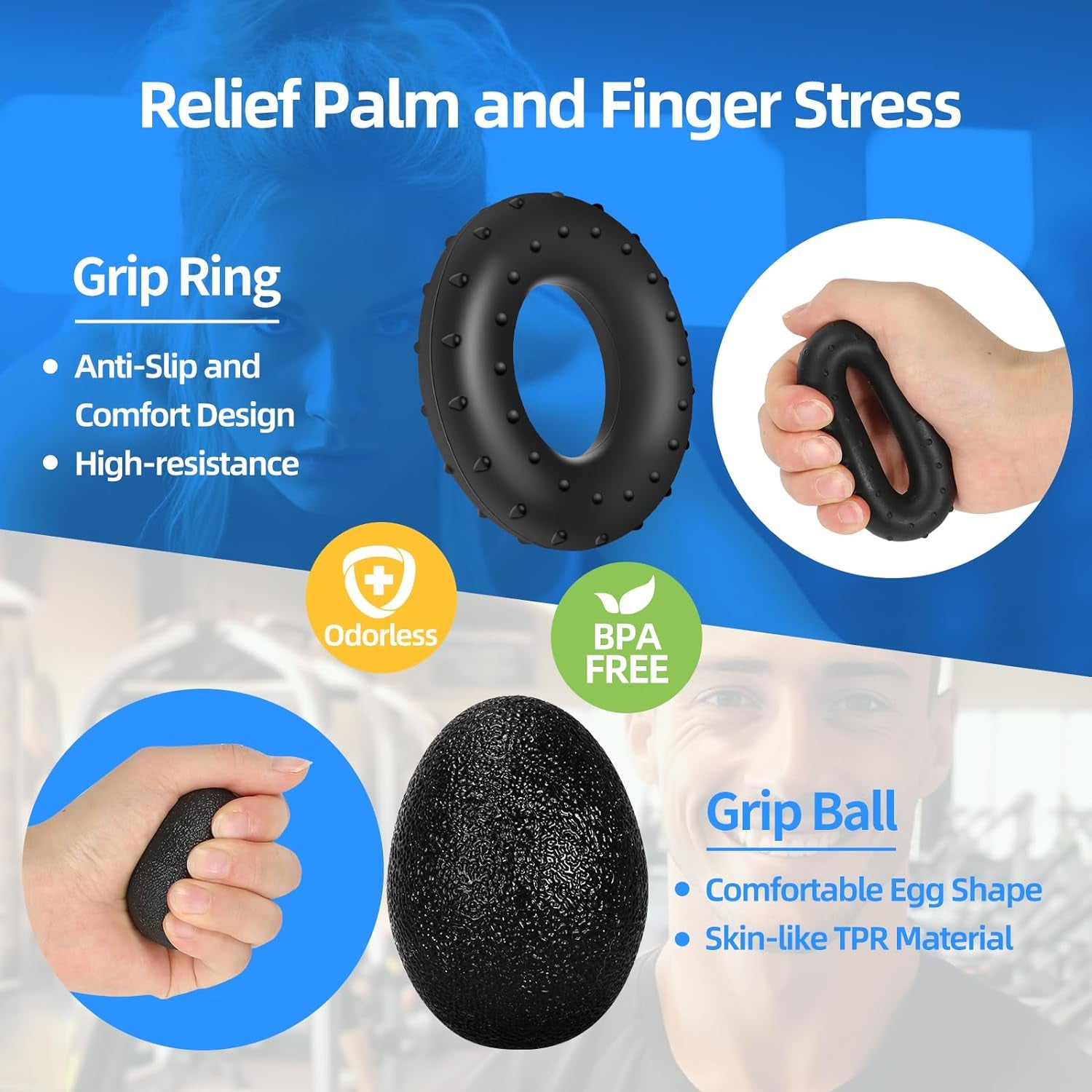 5-Piece Grip Strength Trainer Kit — Adjustable Hand & Forearm Workout Set