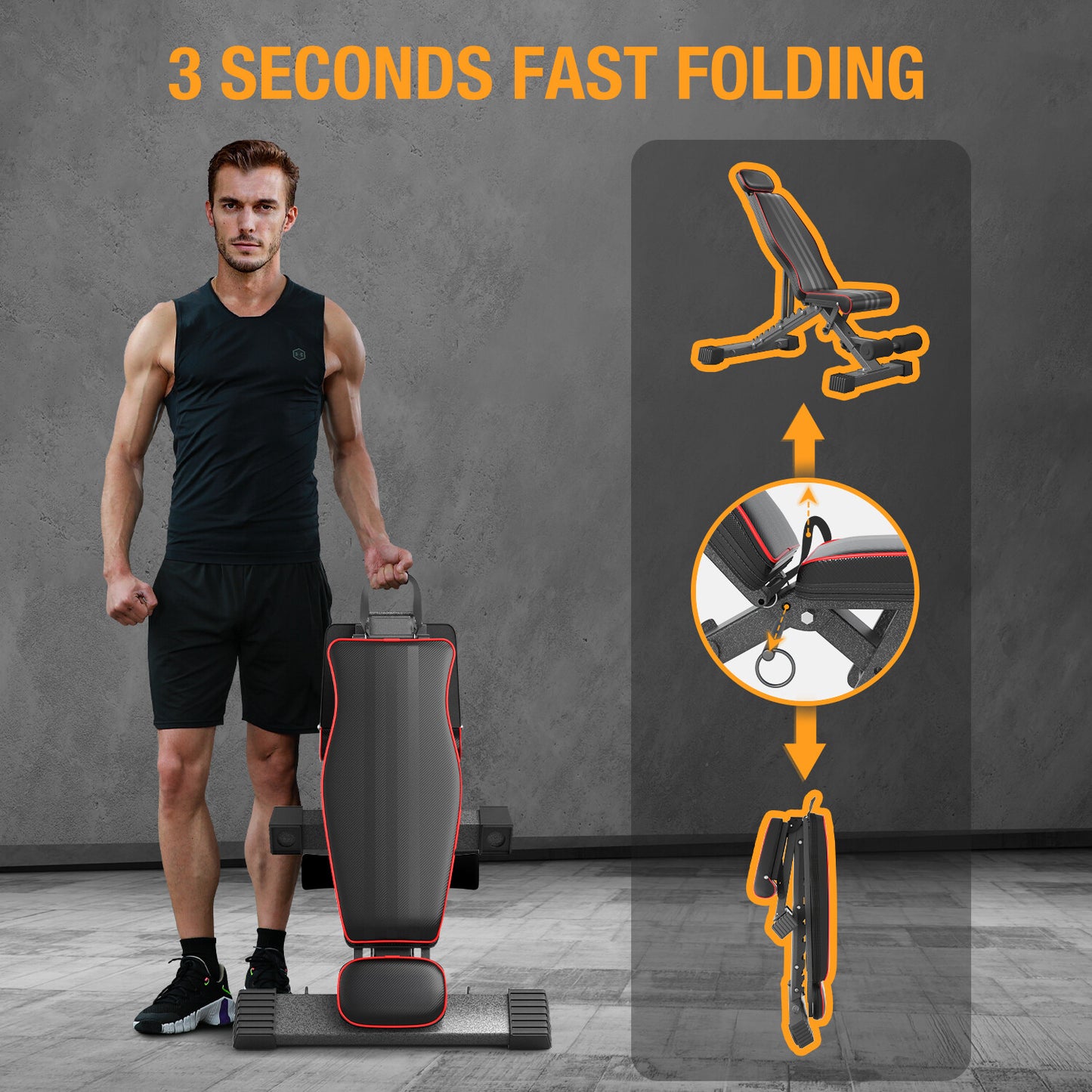 300KG Foldable Adjustable Dumbbell Bench – Heavy-Duty Home Gym Weight Bench (UK)