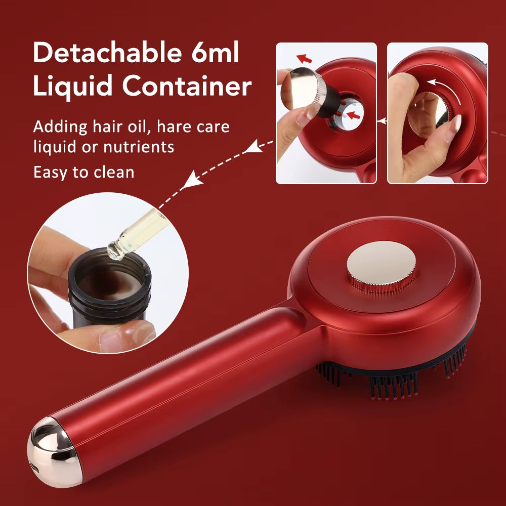 Electric Scalp Massager Comb Hair Growth Therapy Micro-Current Red & Blue Light Anti-Hair Loss Treatment Oil Applicator