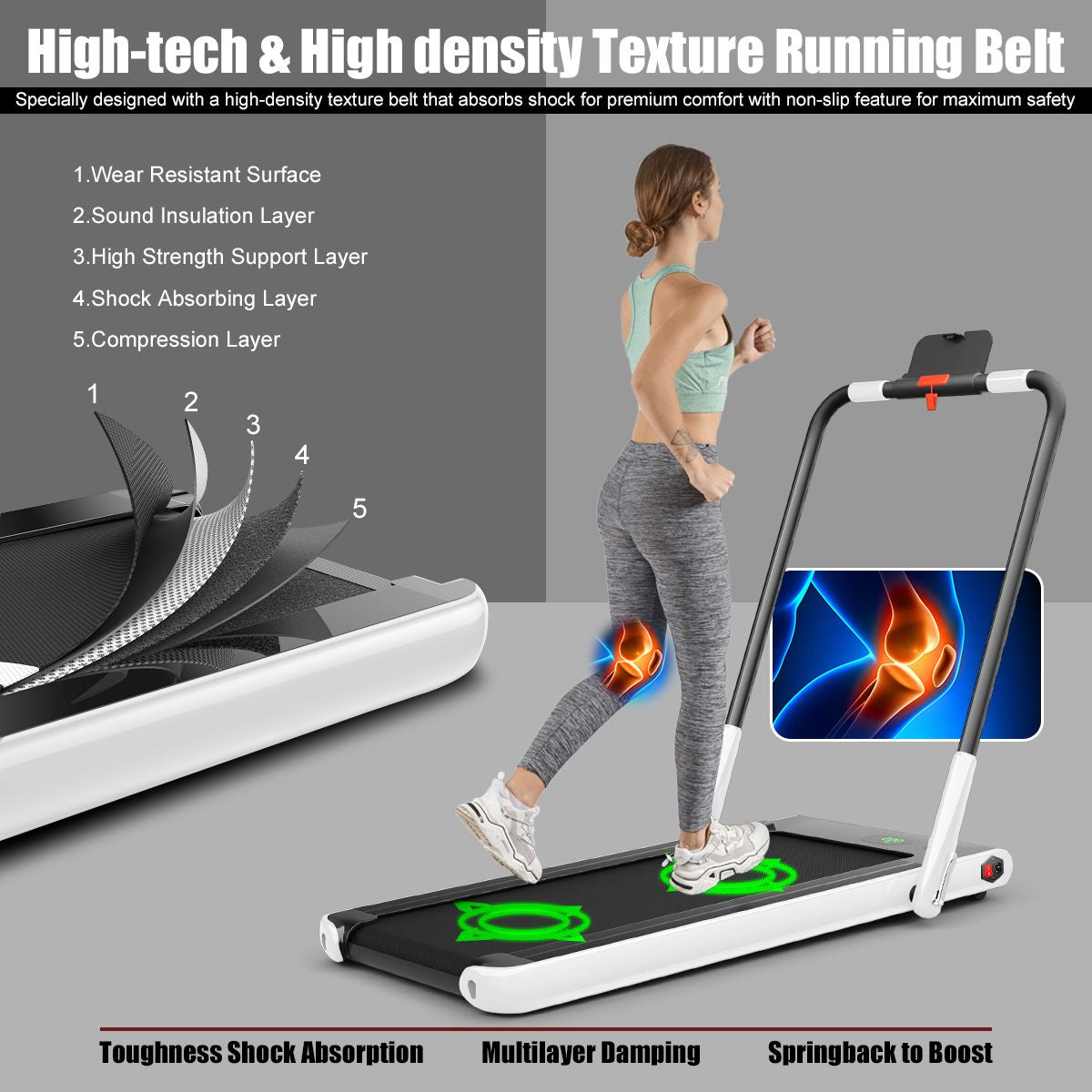 Foldable Electric Treadmill with LED Display & Bluetooth Speaker – Home Cardio Machine