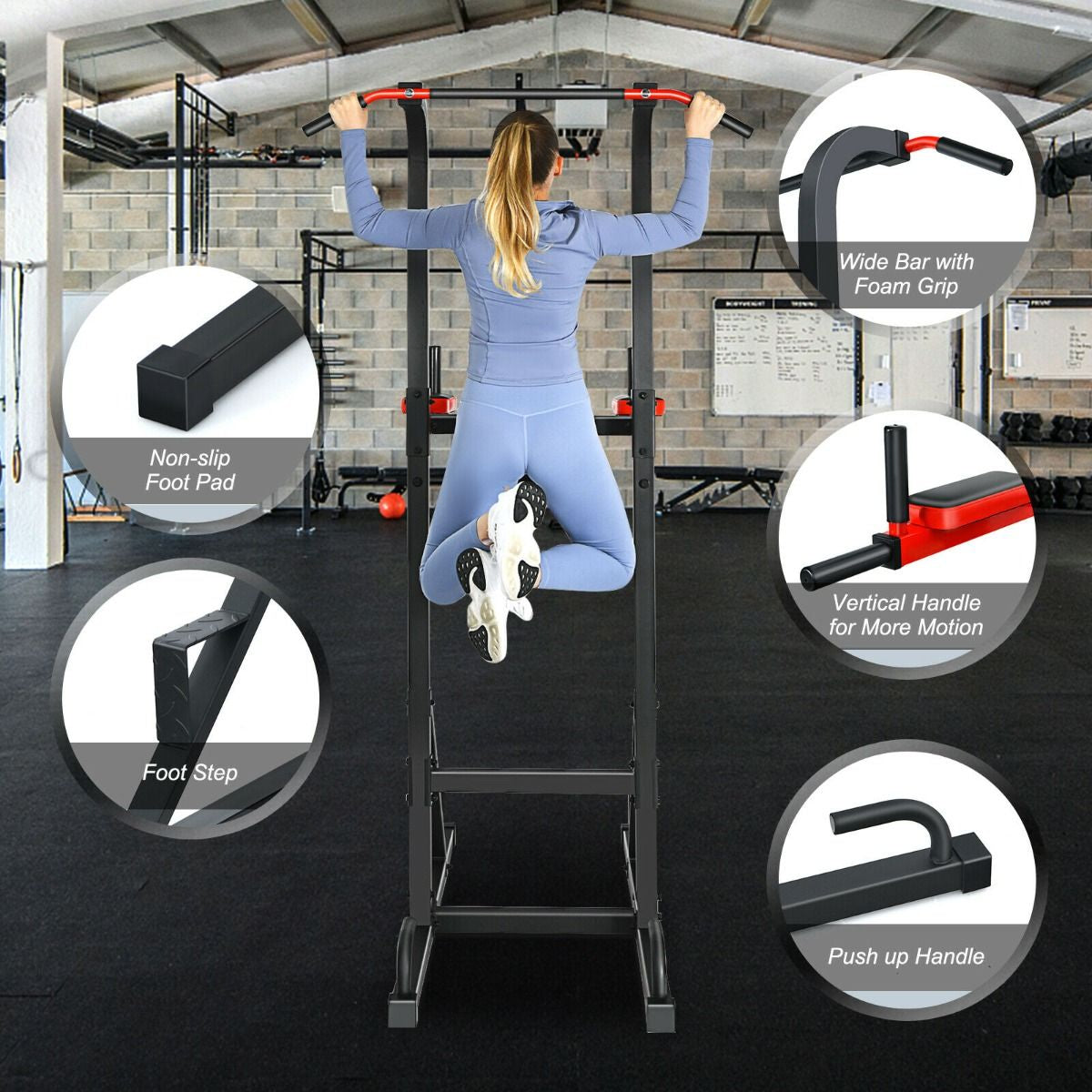 Multi-Function Power Tower Dip Station for Full-Body Strength Training
