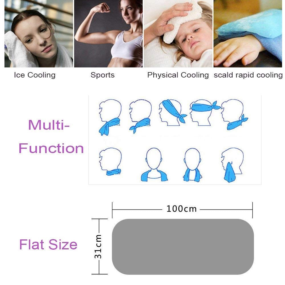 Instant Cooling Sports Towel — Ice Cold Sweat Scarf for Gym & Outdoor Workouts