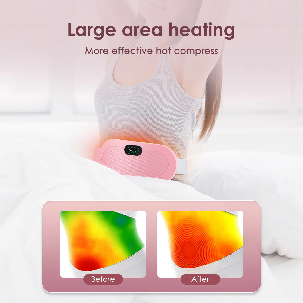 Electric Massager for Menstrual Cramps Abdomen Waist Heating Pad Women Period Relief Device Uterus Warmer Belt USB Rechargeable