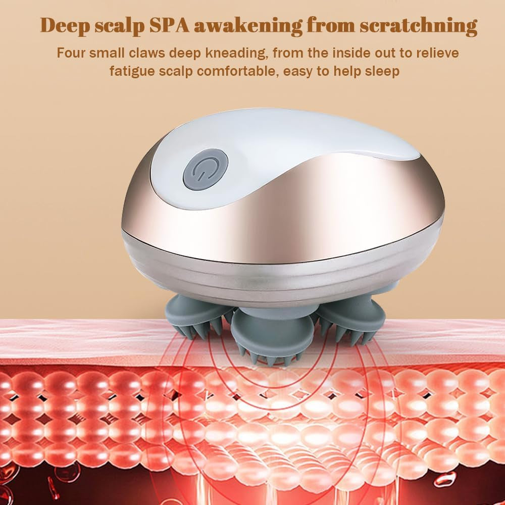 Electric Scalp Massager – Waterproof Handheld Head Massager with 3 Modes for Relaxation & Hair Care