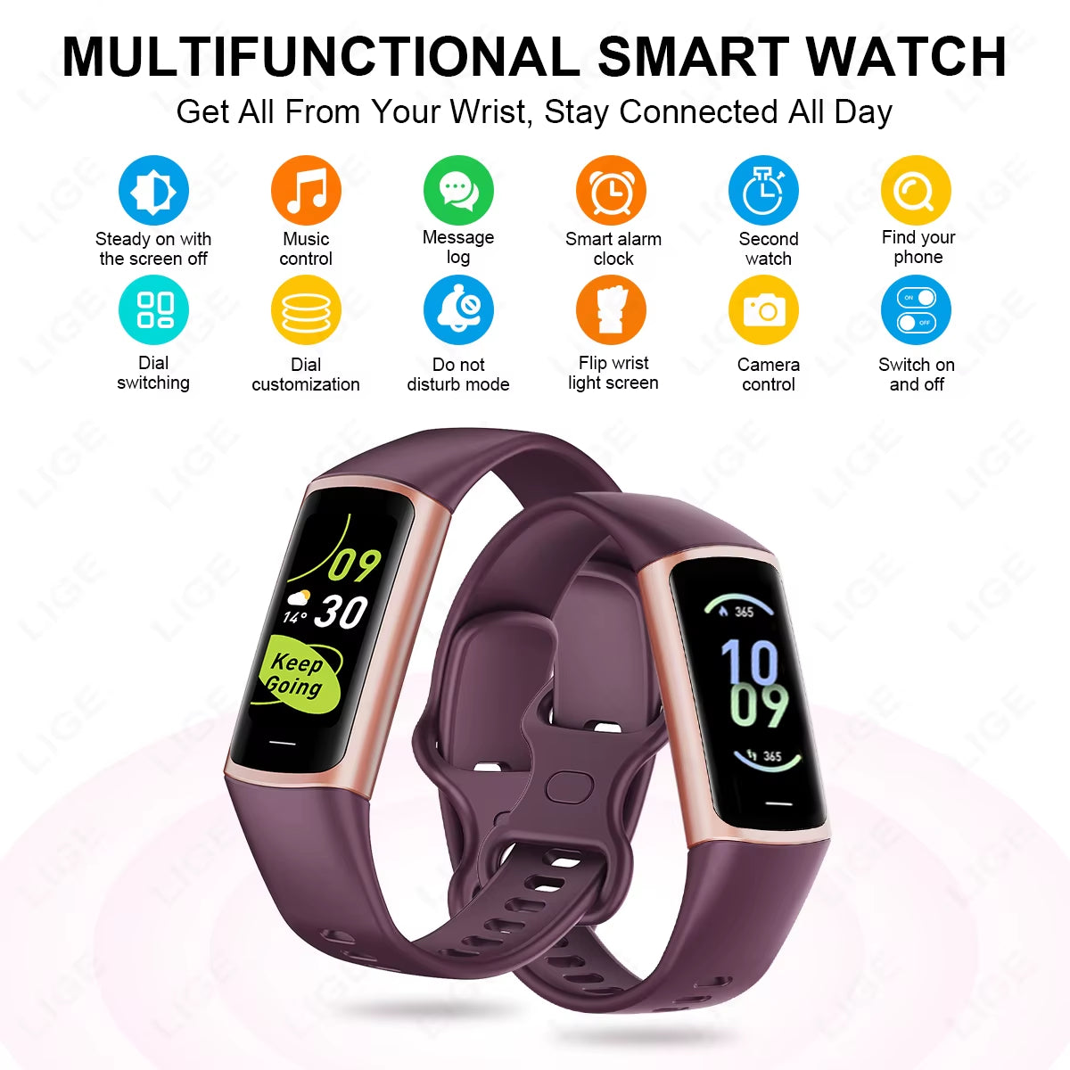 Sport Smart Bracelet Fitness Tracker for Man Women Band Waterproof Connected Phone Tracker Men Smart Watch for Android Ios