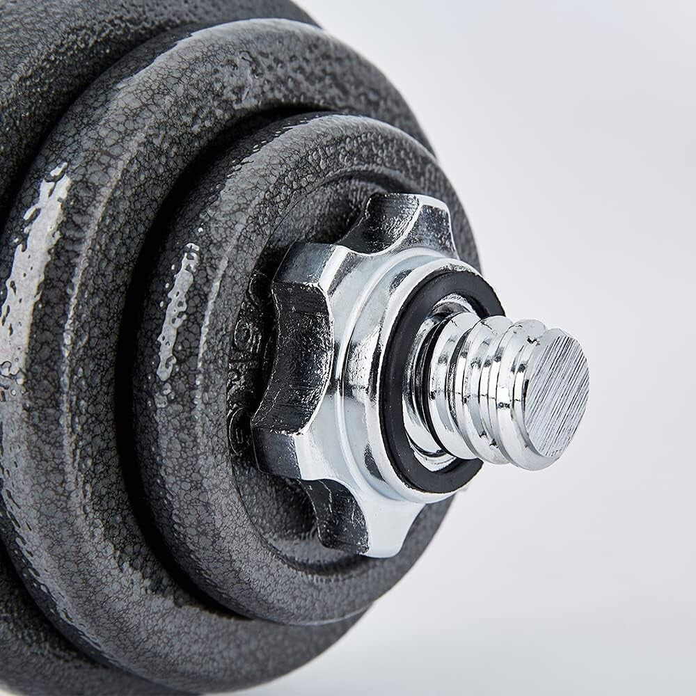 20KG Adjustable Dumbbells Pair Cast Iron Weights Set Gym Fitness Barbell