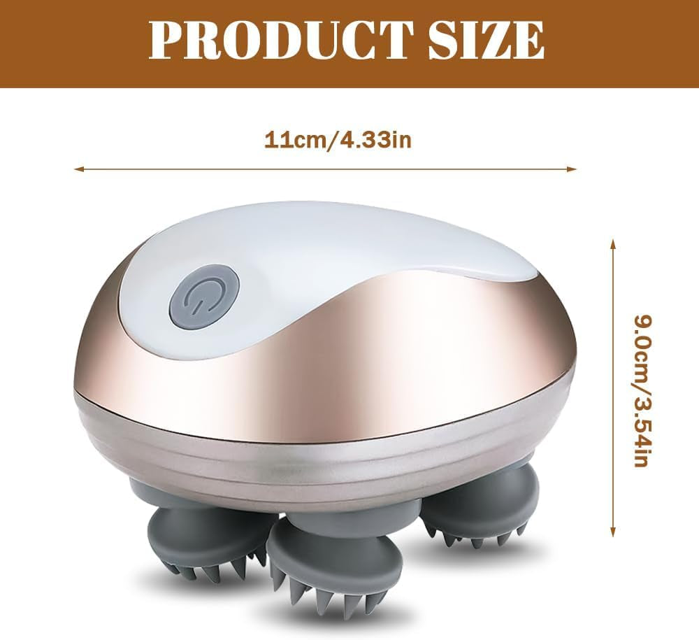Electric Scalp Massager – Waterproof Handheld Head Massager with 3 Modes for Relaxation & Hair Care