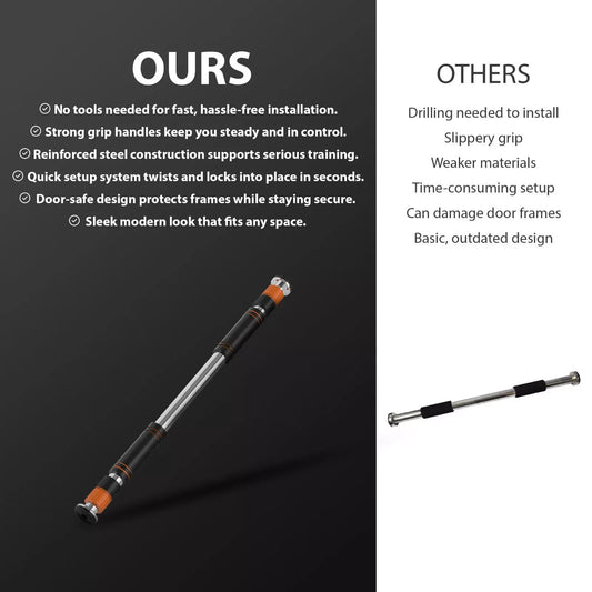 DOOR HOME EXERCISE WORKOUT TRAINING GYM BAR CHIN up SIZE ADJUSTABLE FITNESS PULL