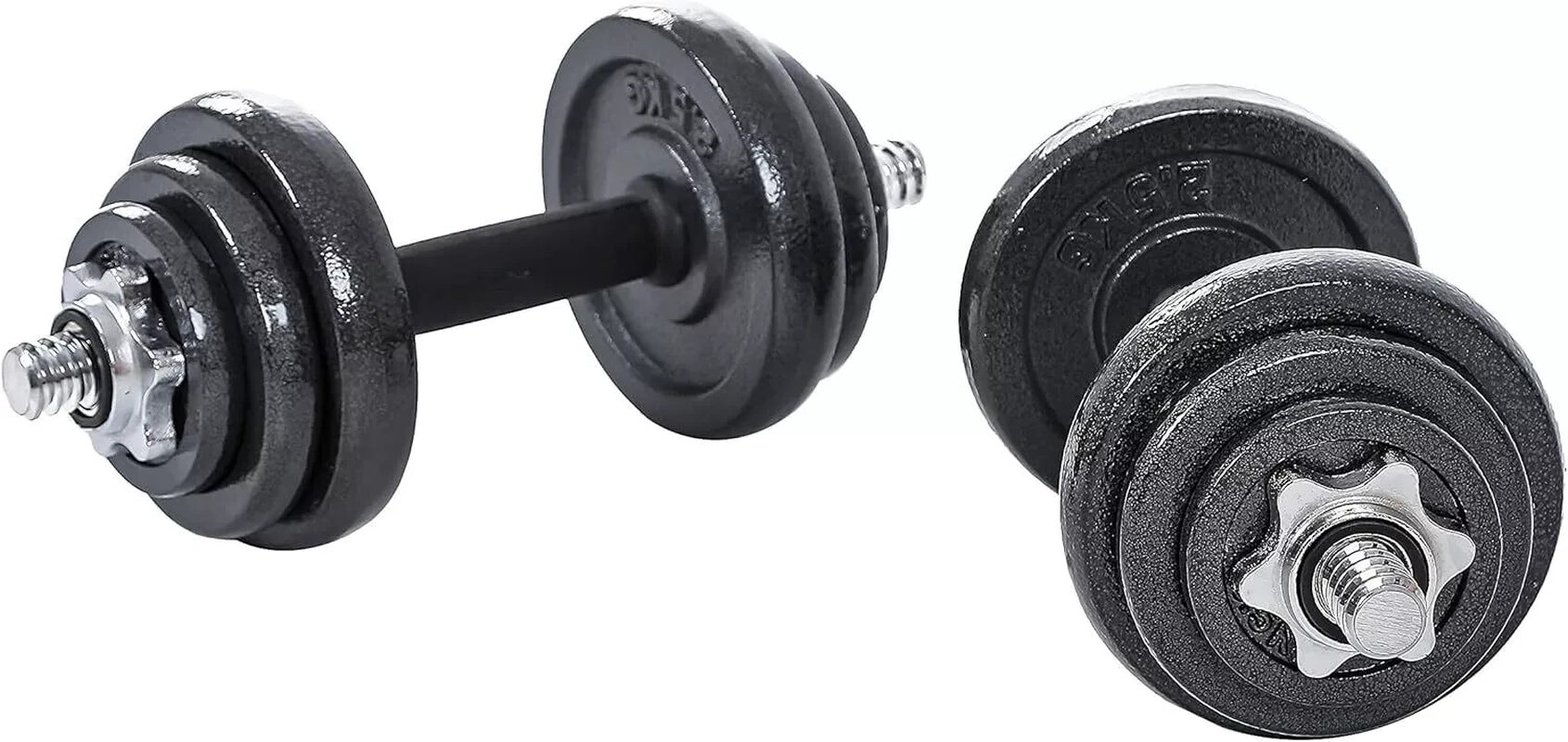 20KG Adjustable Dumbbells Pair Cast Iron Weights Set Gym Fitness Barbell