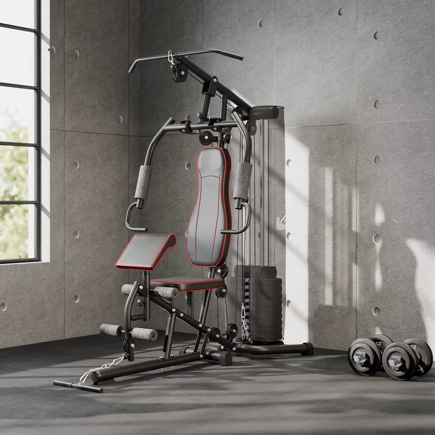 Multifunctional Home Gym Equipment Workout Station, Chest Station, Butterfly Press & Leg Developer