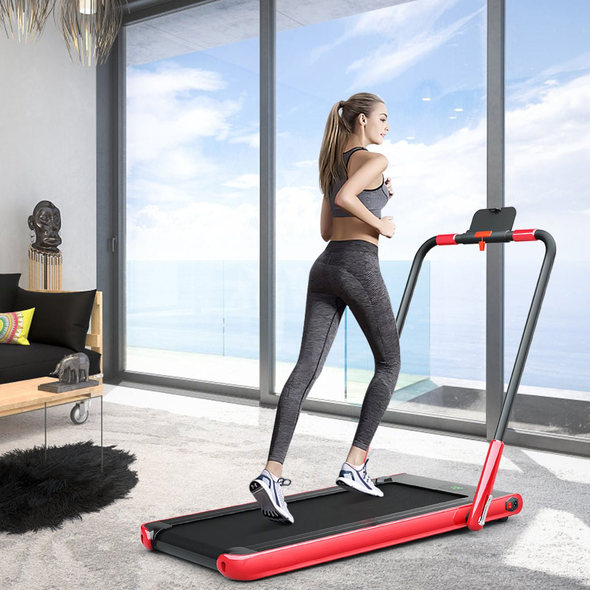 Foldable Electric Treadmill with LED Display & Bluetooth Speaker – Home Cardio Machine