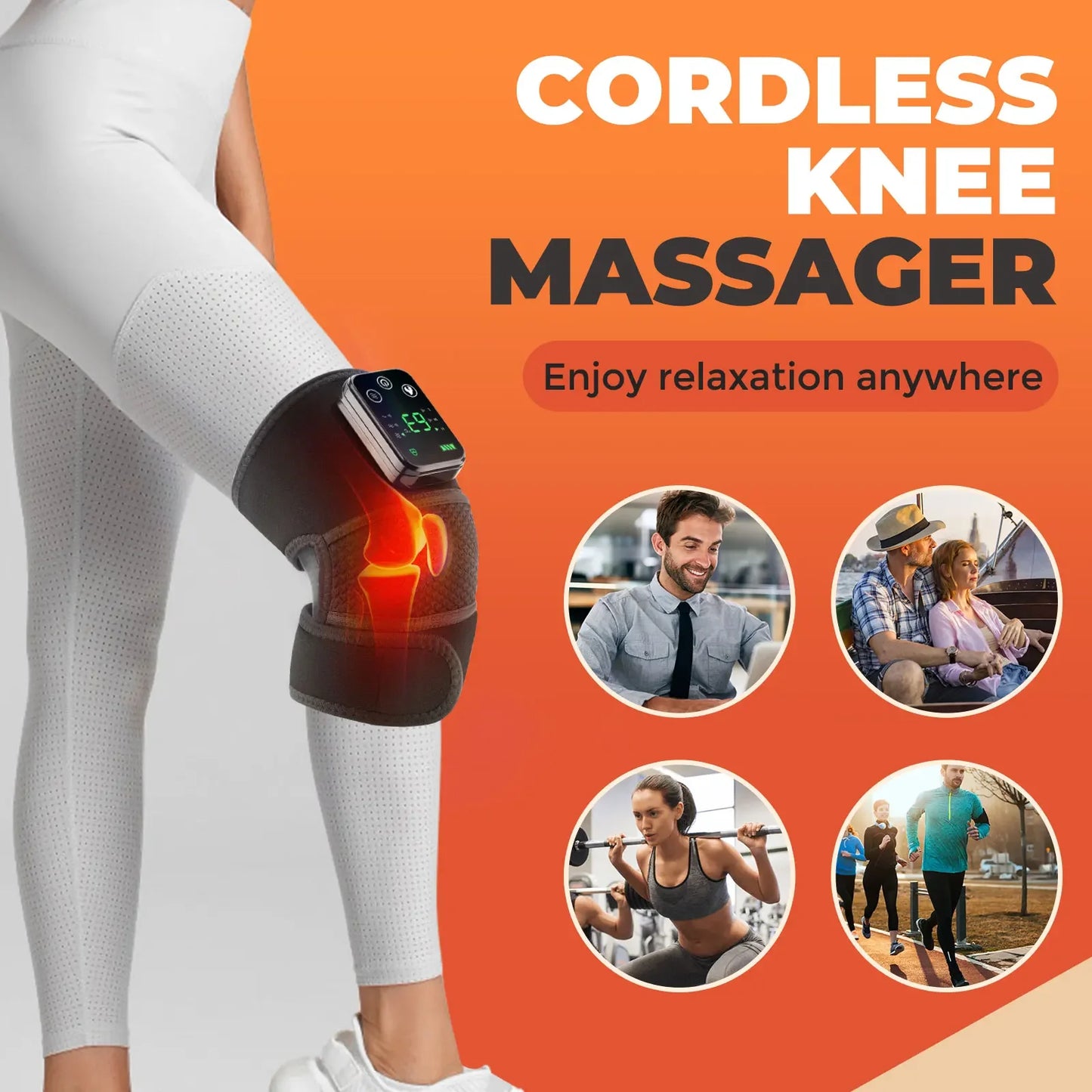 Electric Heated Vibration Knee Massager – Pain Relief, Joint Support & Improved Mobility