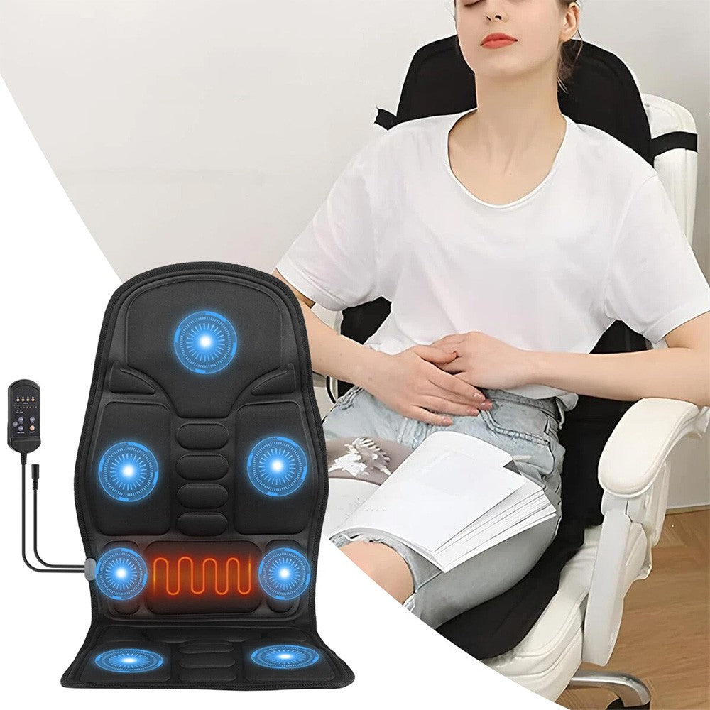Full Back Massage Cushion with Heat – Car & Home Seat Massager Pad