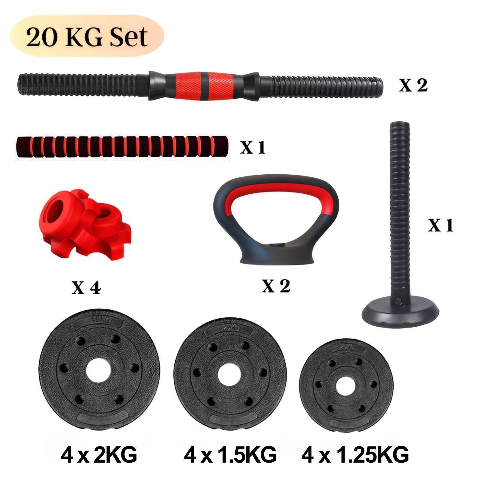 15/20/30/40 Kg Dumbbell Barbell Weight Set Pair Hand Weights Gym Fitness Workout