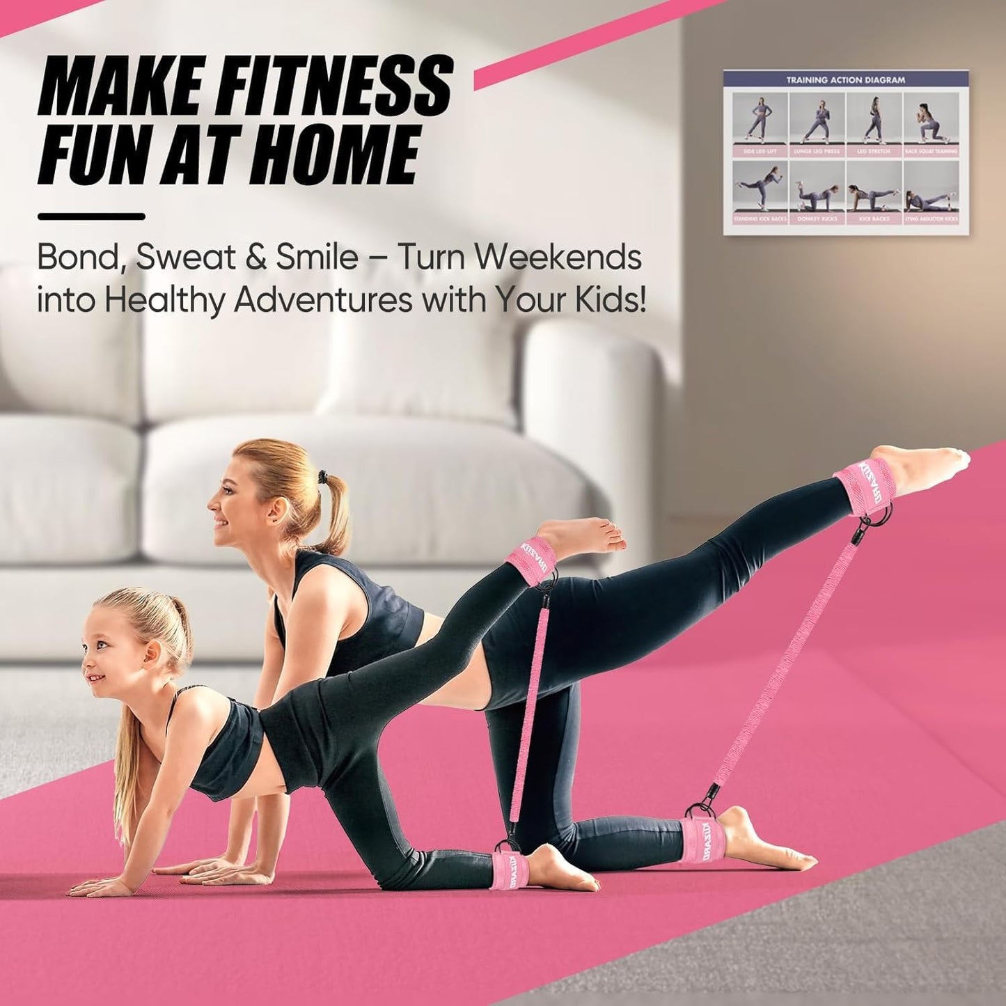 Resistance Bands Set with Ankle Straps — Legs, Glutes & Full-Body Workout Kit