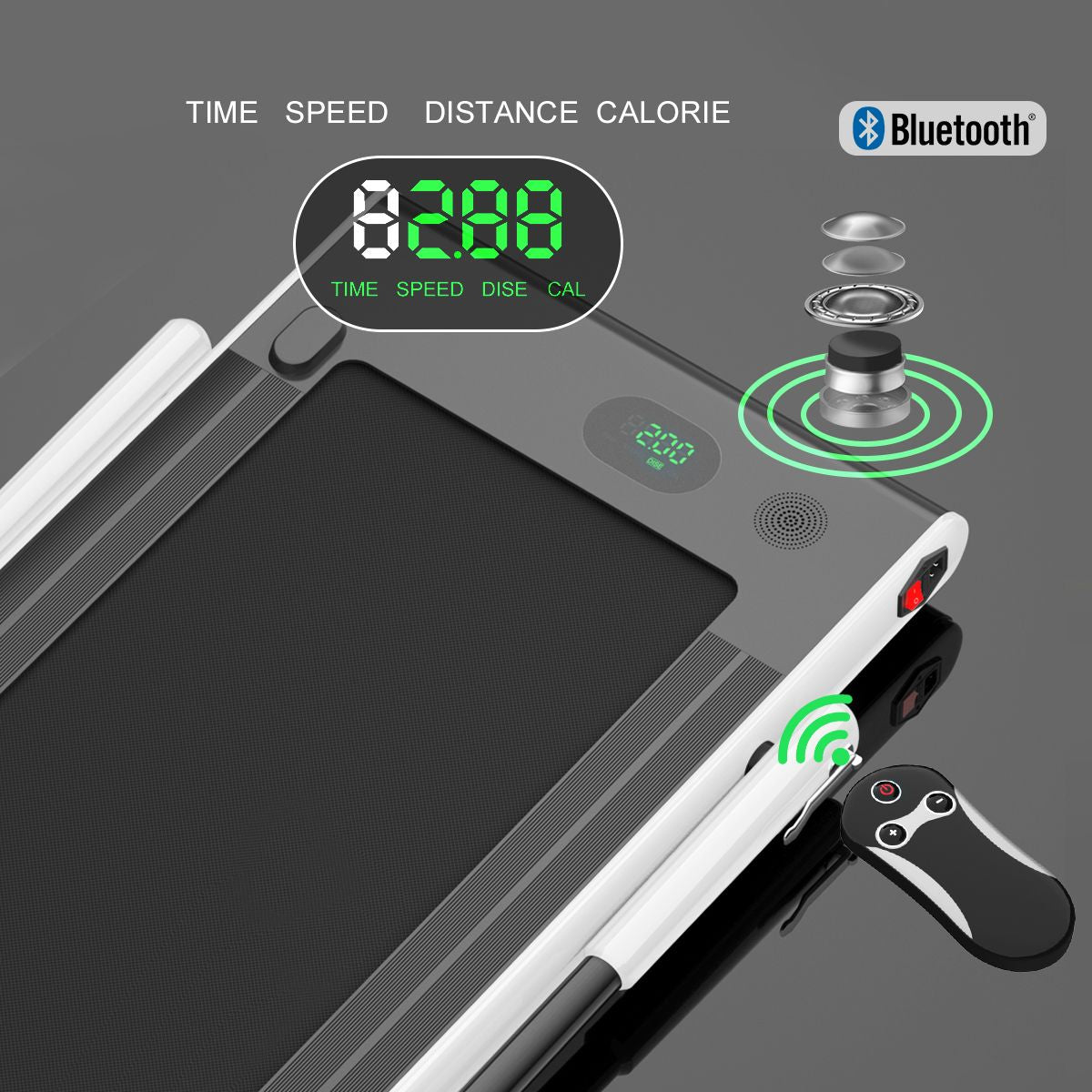 Foldable Electric Treadmill with LED Display & Bluetooth Speaker – Home Cardio Machine