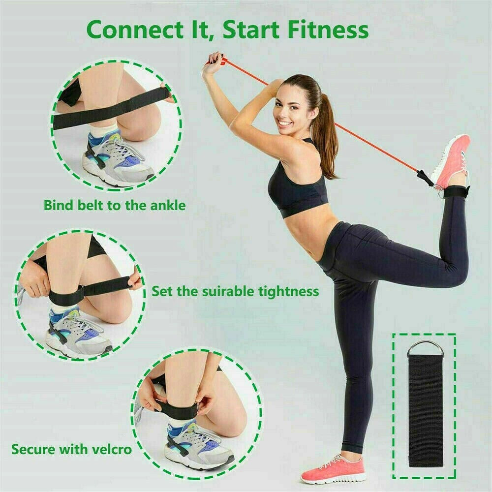 11-Piece Resistance Bands Set – Full Body Home Workout Exercise Kit (Door Anchor + Handles)