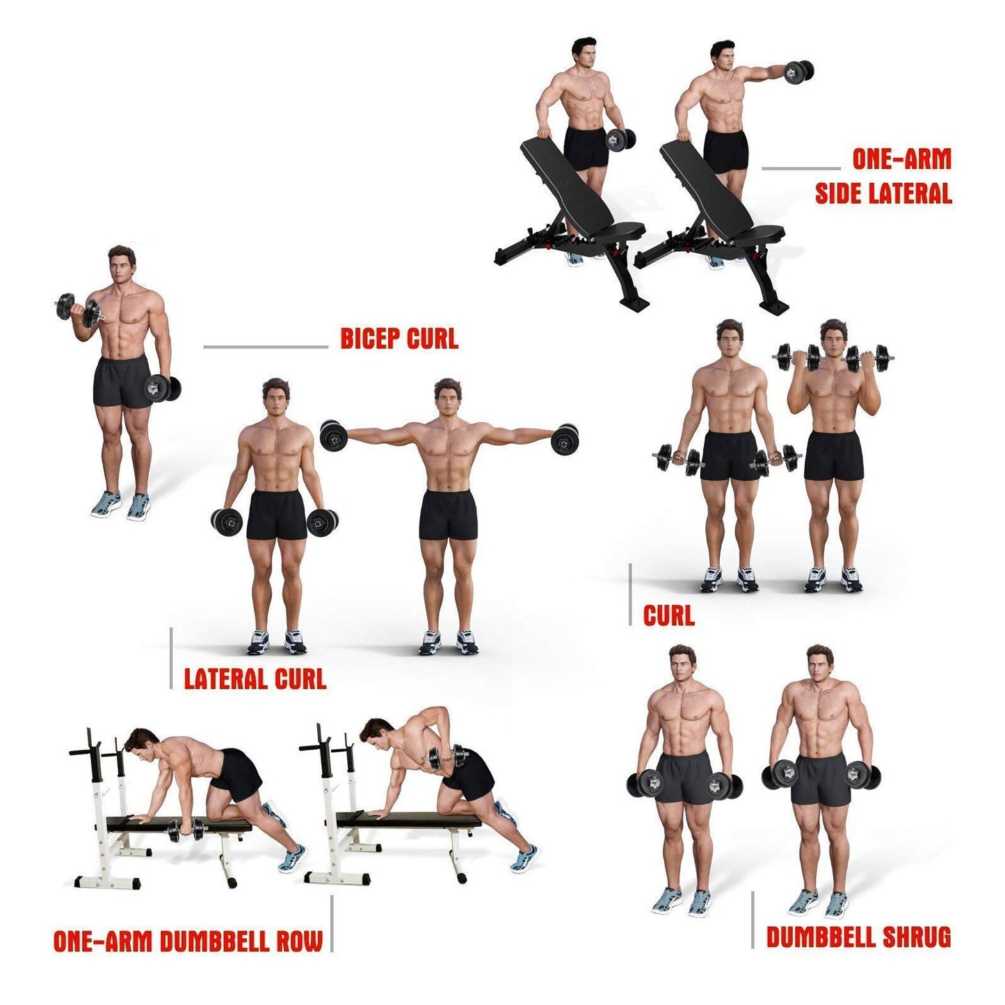 20KG Adjustable Dumbbells Pair Cast Iron Weights Set Gym Fitness Barbell