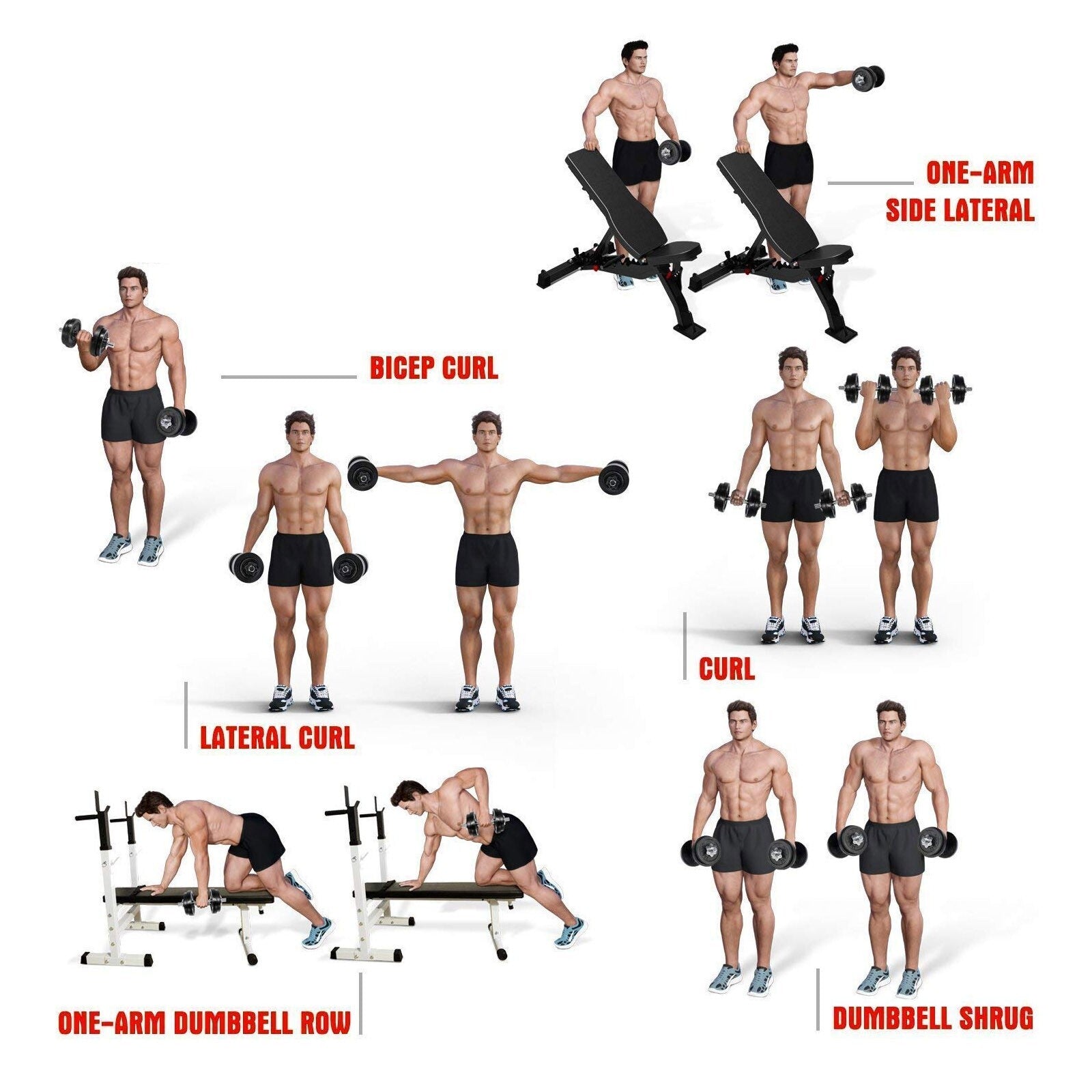 20KG Adjustable Dumbbells Pair Cast Iron Weights Set Gym Fitness Barbell