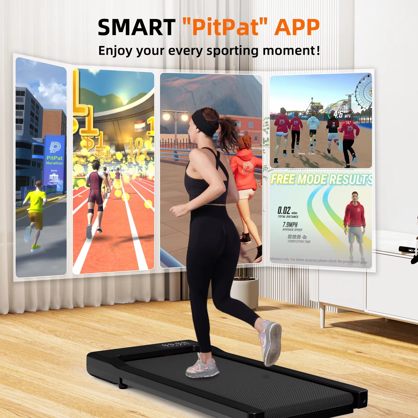 Portable Under-Desk Walking Pad – Slim Treadmill with Remote Control